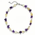 Natural Crystal and Freshwater Pearl Irregular Gemstone Choker, 18K Gold Clasp 6