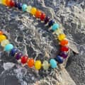 Colorful Natural Stone Beaded Necklace, 18K Gold Stainless Steel Waterproof 4