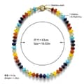 Colorful Natural Stone Beaded Necklace, 18K Gold Stainless Steel Waterproof 5