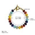 Colorful Natural Stone Beaded Necklace, 18K Gold Stainless Steel Waterproof 6