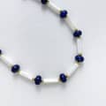 Natural Lapis Lazuli Shell Beaded Necklace, Stainless Steel 18K Gold, Bohemian 2