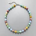 Colored Natural Stone Beaded Necklace, Bohemian Style, 18K Stainless Steel 6