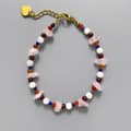 Bohemian Mixed Color Natural Stone Beaded Bracelet Crystal Chips Bracelet Anti Fading Stainless Steel Beaded Bracelet 3