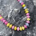 Colorful Natural Stone Abacus Bead Necklace, Stainless Steel OT Buckle 2