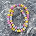 Colorful Natural Stone Abacus Bead Necklace, Stainless Steel OT Buckle 3