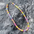 Colorful Natural Stone Abacus Bead Necklace, Stainless Steel OT Buckle 4