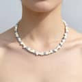 Bohemian Mother Pearl Heart Beaded Necklace, Pink Crystal Waterproof Stainless Steel 2