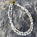 Bohemian Mother Pearl Heart Beaded Necklace, Pink Crystal Waterproof Stainless Steel 4