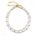 Bohemian Mother Pearl Heart Beaded Necklace, Pink Crystal Waterproof Stainless Steel 5