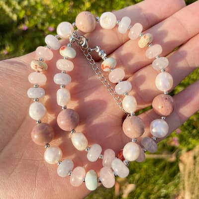 Bohemian Mix Colors Natural Stone Freshwater Pearl Beaded Necklace, Waterproof Stainless Steel detail 2