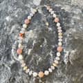 Bohemian Mix Colors Natural Stone Freshwater Pearl Beaded Necklace, Waterproof Stainless Steel 3
