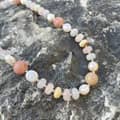 Bohemian Mix Colors Natural Stone Freshwater Pearl Beaded Necklace, Waterproof Stainless Steel 4