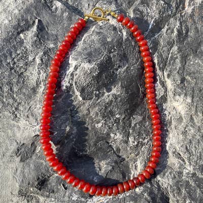 Bohemian Natural Stone Multi-Color Beaded Necklace, Waterproof Stainless Steel OT Clasp detail 3