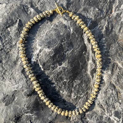 Bohemian Natural Stone Multi-Color Beaded Necklace, Waterproof Stainless Steel OT Clasp detail 4