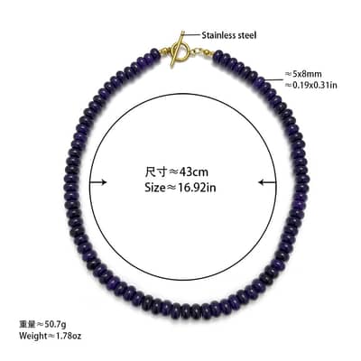 Bohemian Natural Stone Multi-Color Beaded Necklace, Waterproof Stainless Steel OT Clasp detail 5