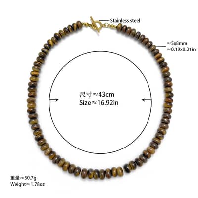 Bohemian Natural Stone Multi-Color Beaded Necklace, Waterproof Stainless Steel OT Clasp detail 6