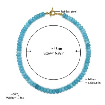 Bohemian Multicolor Natural Stone Beaded Necklace, Waterproof Stainless Steel OT Toggle Clasp Abacus Bead detail 4