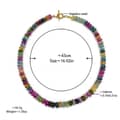 Bohemian Multicolor Natural Stone Beaded Necklace, Waterproof Stainless Steel OT Toggle Clasp Abacus Bead 5