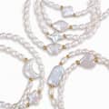 INS Style Natural Baroque Pearl Bracelet Creative Design Elastic Moon Star Pearl Bracelet Party Gift 1