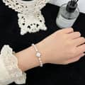 INS Style Natural Baroque Pearl Bracelet Creative Design Elastic Moon Star Pearl Bracelet Party Gift 4