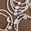 INS Style Natural Baroque Pearl Bracelet Creative Design Elastic Moon Star Pearl Bracelet Party Gift 5