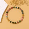 Faceted Natural Stone Square Beads Bracelet Waterproof Stainless Steel Bead Elastic Rope Bracelet Party Gift 3
