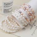 INS Style Natural Freshwater Pearl Bracelet Handmade Elastic Bangle Jewelry Gift Party Daily Wear 3