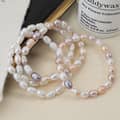 INS Style Natural Freshwater Pearl Bracelet Handmade Elastic Bangle Jewelry Gift Party Daily Wear 5