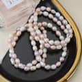 INS Style Natural Freshwater Pearl Bracelet Handmade Elastic Bangle Jewelry Gift Party Daily Wear 6