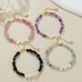 INS Style Natural Freshwater Pearl Natural Stone Bracelet Crystal Beaded Handmade Bracelet Party Daily Wear 2