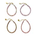 Bohemian Colored Natural Stone Beaded Bracelet Stackable Waterproof Stainless Steel 18K 3