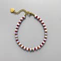 Bohemian Colored Natural Stone Beaded Bracelet Stackable Waterproof Stainless Steel 18K 4