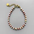 Bohemian Colored Natural Stone Beaded Bracelet Stackable Waterproof Stainless Steel 18K 5