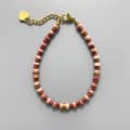 Bohemian Colored Natural Stone Beaded Bracelet Stackable Waterproof Stainless Steel 18K 6