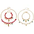 Summer Ocean Multi-Pendant Turtle Starfish Zircon Stainless Steel Necklace and Bracelet Set 2