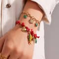 Summer Ocean Multi-Pendant Turtle Starfish Zircon Stainless Steel Necklace and Bracelet Set 4