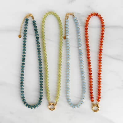 Abacus Bead Natural Stone Light Luxury Stackable Freshwater Pearl Pendant Clavicle Chain detail 1