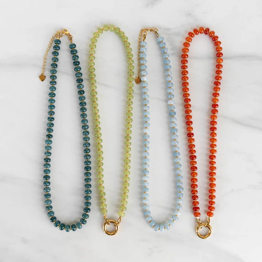Abacus Bead Natural Stone Light Luxury Stackable Freshwater Pearl Pendant Clavicle Chain - main