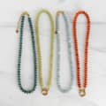 Abacus Bead Natural Stone Light Luxury Stackable Freshwater Pearl Pendant Clavicle Chain 1