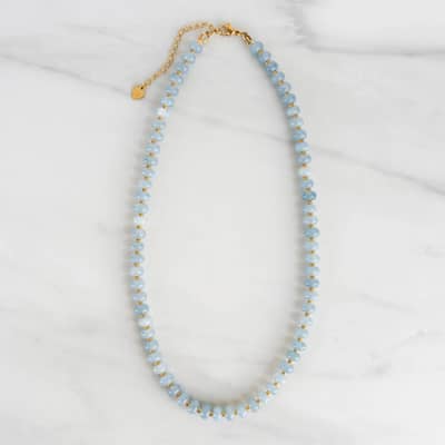 Abacus Bead Natural Stone Light Luxury Stackable Freshwater Pearl Pendant Clavicle Chain detail 4