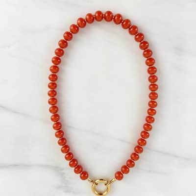 Abacus Bead Natural Stone Light Luxury Stackable Freshwater Pearl Pendant Clavicle Chain detail 6