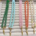 Multicolor Abacus Natural Stone Beaded Necklace, Waterproof Stainless Steel Gold Fish Pendant 1