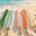 Multicolor Abacus Natural Stone Beaded Necklace, Waterproof Stainless Steel Gold Fish Pendant 2
