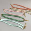 Multicolor Abacus Natural Stone Beaded Necklace, Waterproof Stainless Steel Gold Fish Pendant 4