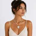 Summer Boho Natural White Shell Bead Necklace With Spiral Conch Shell Pendant Adjustable Beach Vacation 5