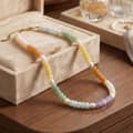 Rainbow Abacus Natural Pearl Beaded Necklace, Waterproof Stainless Steel Stackable 4