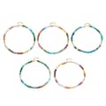 Colored Natural Stone Freshwater Pearl Beaded Necklace, Waterproof Stainless Steel 6