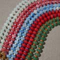 Abacus Beads Natural Stone Beaded Necklace, Waterproof Stainless Steel Spring Clasp Square Pear-Shaped Zircon Pendant 2