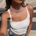Abacus Beads Natural Stone Beaded Necklace, Waterproof Stainless Steel Spring Clasp Square Pear-Shaped Zircon Pendant 5