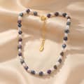 925 Sterling Silver Mixed Color 8-9mm Natural Baroque Freshwater Pearl Beaded Necklace 2
